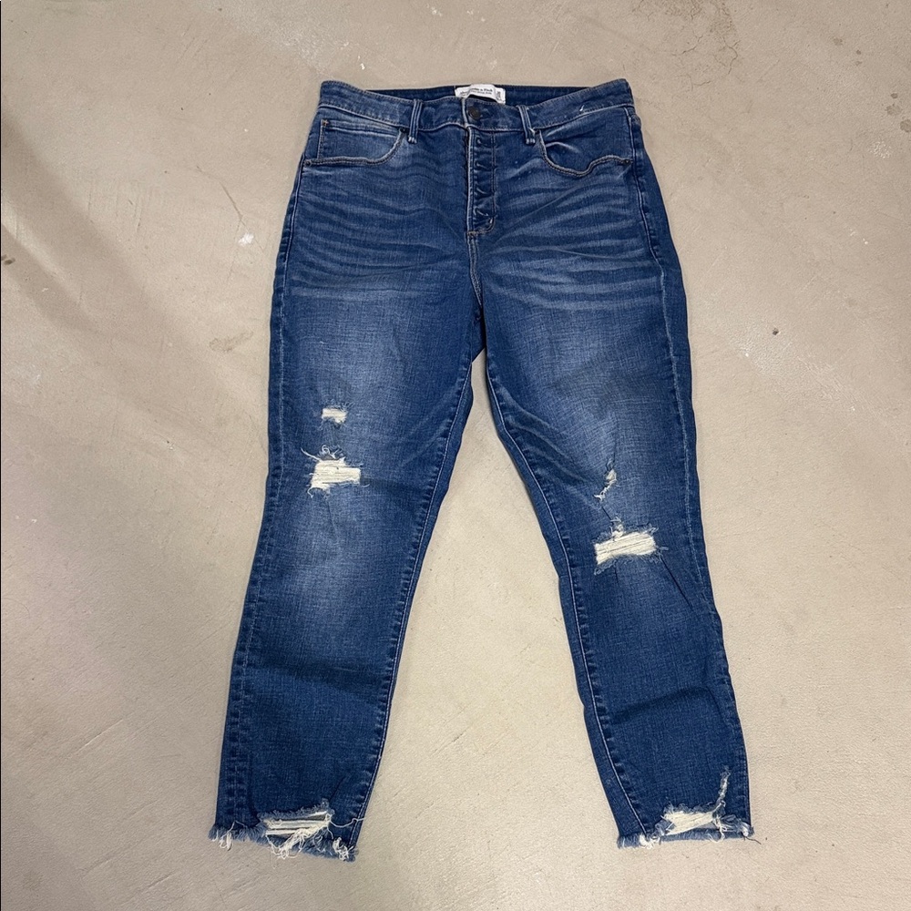 Women's Distressed Blue Jeans